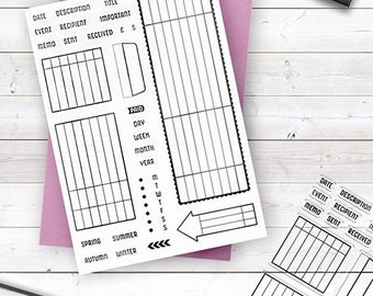 Planner Clear stamps,Bullet Journal Tracker Stamp,Monthly with Weeks and Dates,To Do List Rubber Stamp for Craft Scrapbooking Decoration