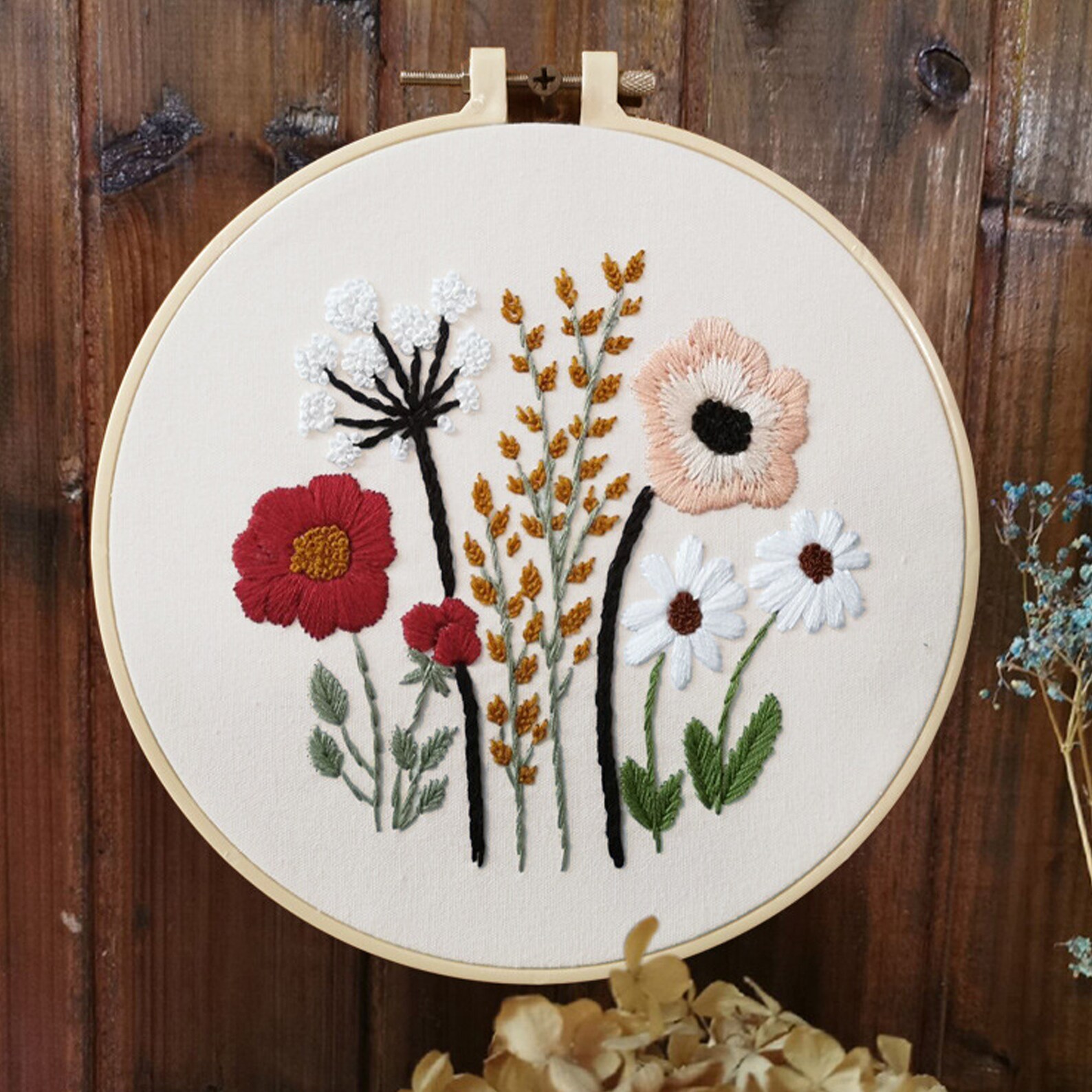 Easy Embroidery Kit for Beginner Flowerdiy Gift Embroidery Etsy