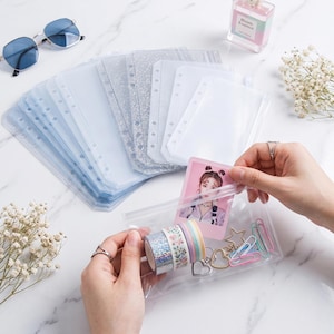 a6 card sleeves No Flap Crystal Clear Bags, 4 15/16" x 6 11/16" (100 Pieces)