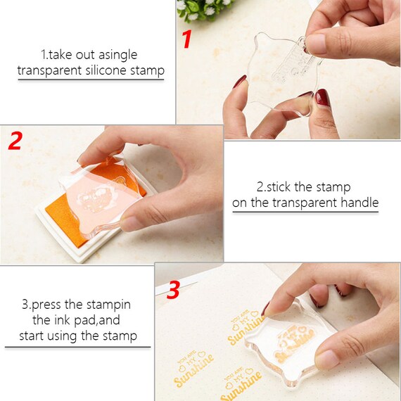 7 Pcs Acrylic Stamping Blocks Decorative Stamp Blocks, Clear Stamp