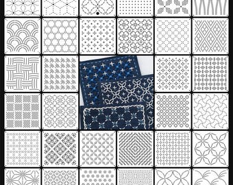 Sashiko Stencils,Sashiko Templates,Sashiko embroidery pattern,Quilting Stencils,DIY Gift