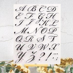 Alphabet Cursive Letters Clear Stamps,letter font calligraphyTransparent Stamp,Journal, Craft,Rubber Stamp,Scrapbook Decoration