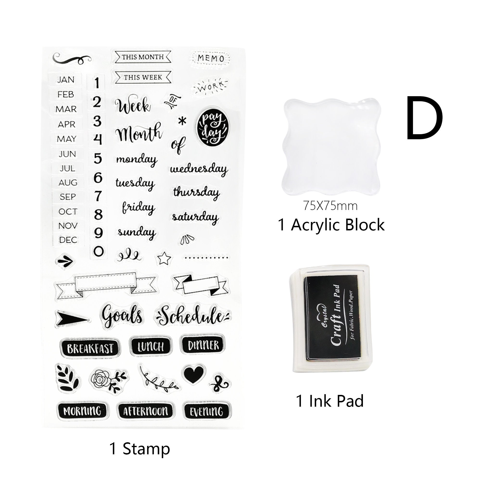 Clear Stamp Set for Monthly Planner With Weeks, Dates, and To-do List -  Perfect for Bullet Journals and Scrapbooking - Etsy