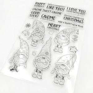 Sweet Garden Dwarf Gnome Clear Stamp,Christmas Birthday Gifts,Planner scrapbook card making,Rubber  Journal stamps