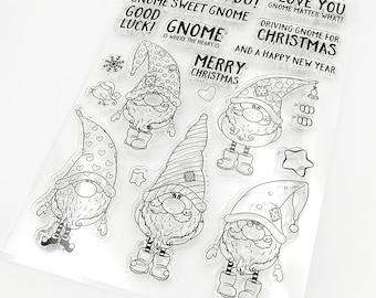 Sweet Garden Dwarf Gnome Clear Stamp,Christmas Birthday Gifts,Planner scrapbook card making,Rubber  Journal stamps