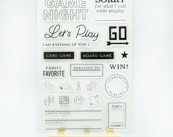 Game Night Stamp,Board Game Rubber Stamp, journal stamp,Planner Journal Accessories,Family Favorite,Gamepad