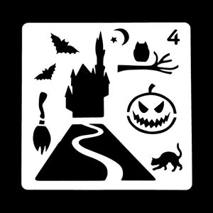 8 Pcs Halloween Stencil,pumpkin,happy Halloween Wicked Stencil ...
