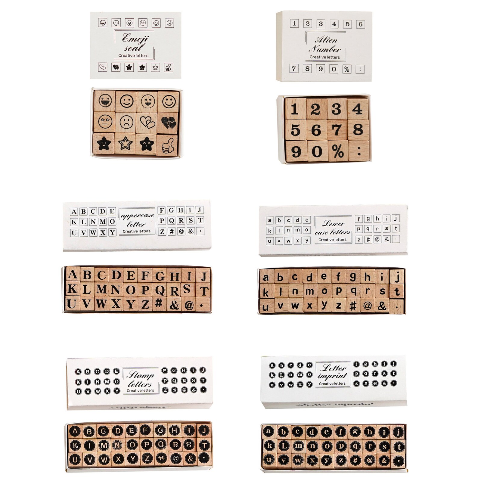 Wooden Alphabet Stamps Setnumber Stamp Set for Planner Diary Etsy
