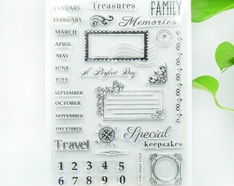 Month Calendar Tracking Clear Transparent Stamp,Planner Bullet Journal Tracker Stamp,Rubber Transparent Stamp,Decoration Scrapbooking