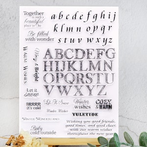 Clear Stamp Set,Alphabet Transparent Stamps,Planner Journal Stamp,Rubber Stamp,Perfect for your planner,Journal Stamps for Bullet Notebook
