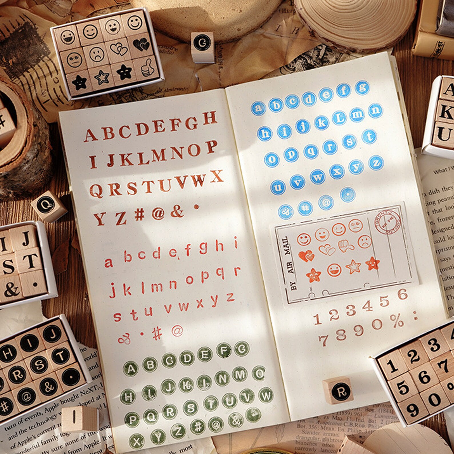 Wooden Alphabet Stamps Setnumber Stamp Set for Planner Diary Etsy