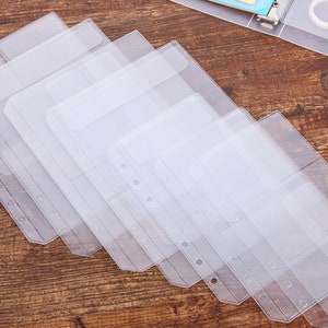 A5 / A6 Reißverschlusstasche, PVC-Taschenbeutel mit 6 Löchern für Planer, Kartenhalter, persönlicher PVC-Tascheneinsatz, Aufkleberaufbewahrung, Reise-PVC-Tasche