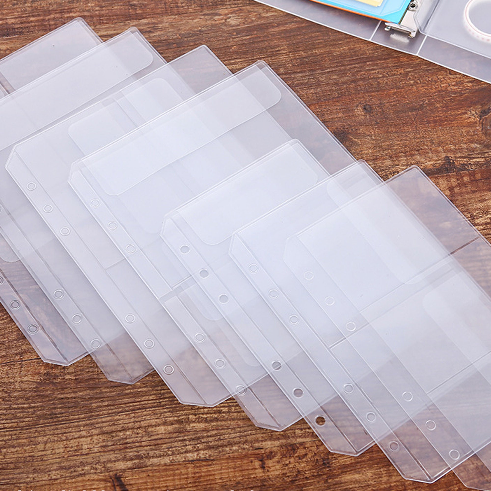 A5 Plastic Clear Envelopes Folder with Hook & Loop Closure 6x10 Invoice  Receipt Cash Organization with Label Pocket 12pcs