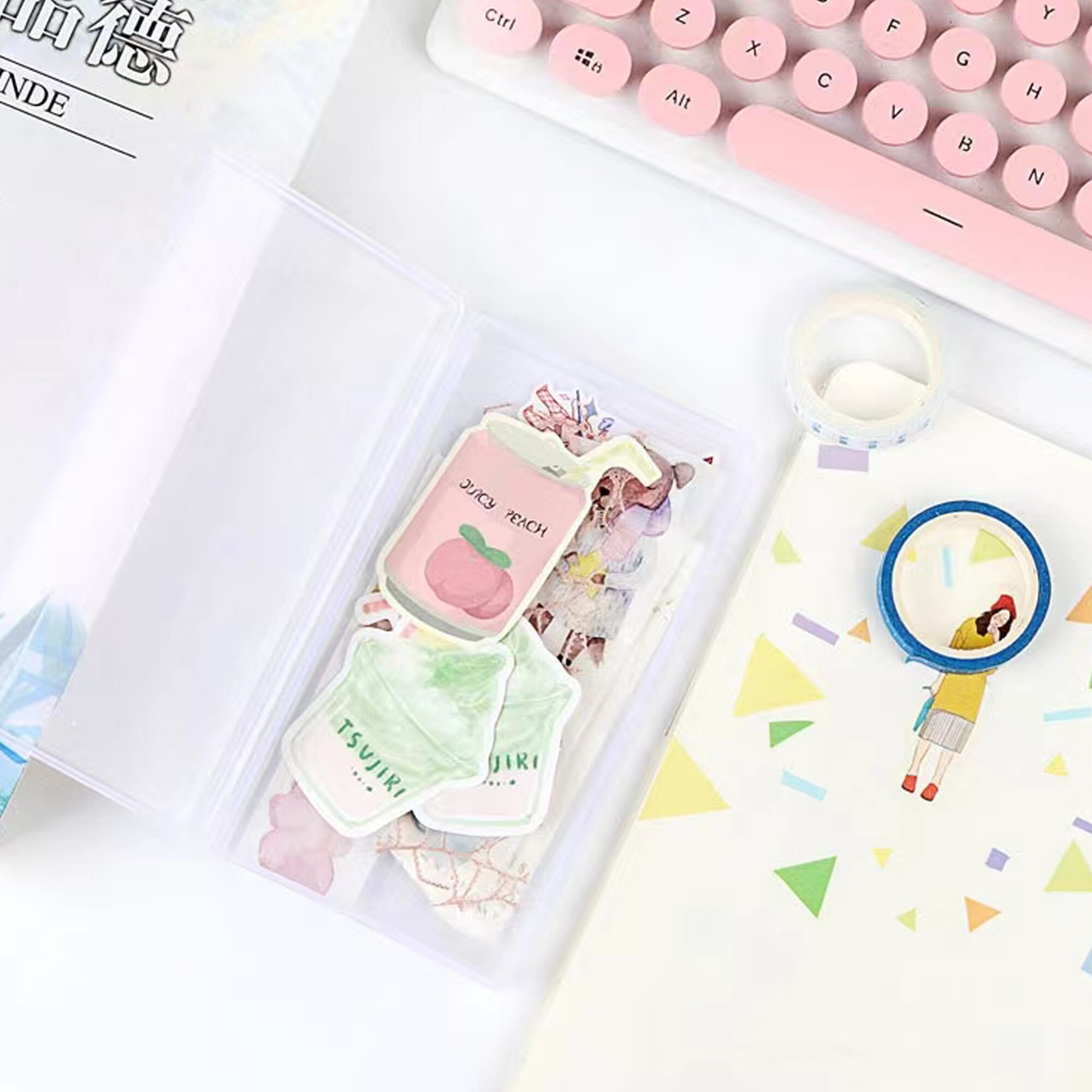 Plastic Stickers Storage Box,planner Journal Storage Clear Plastic ...