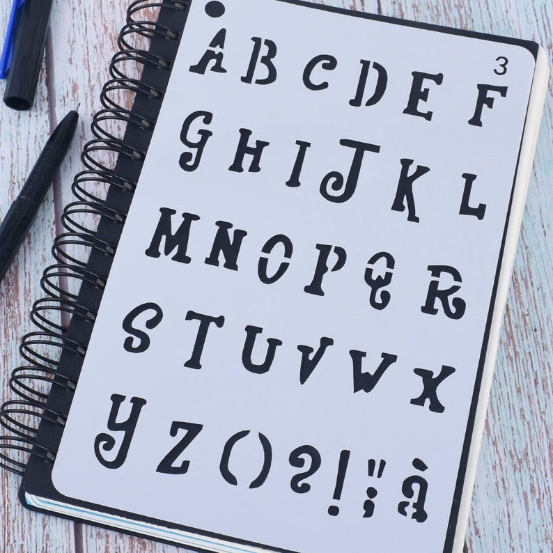 12 Pc Journal StencilLetter Stencil SetNumber Stencil Etsy