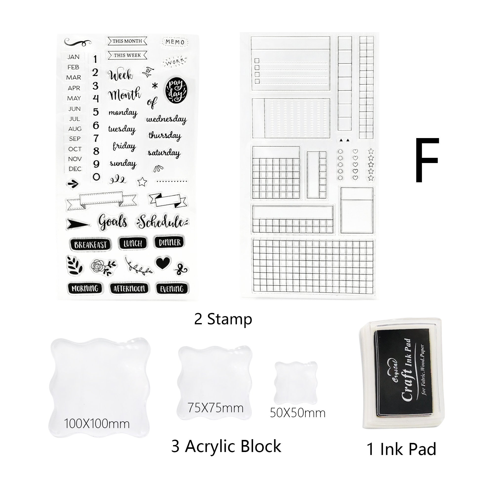 Clear Stamp Set for Monthly Planner With Weeks, Dates, and To-do List -  Perfect for Bullet Journals and Scrapbooking - Etsy