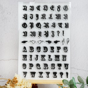 Bullet Journal Planner Stamp,Alphabet clear stamps,handwritten clear stamp,Rubber Stamp,Letter transparent stamp,Planning accessory