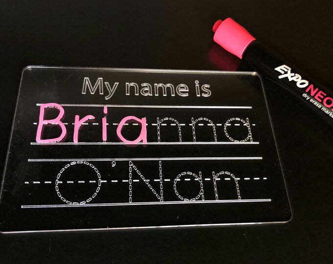 Reusable Acrylic Dry Erase Name Tracing Board Learn at Home or School