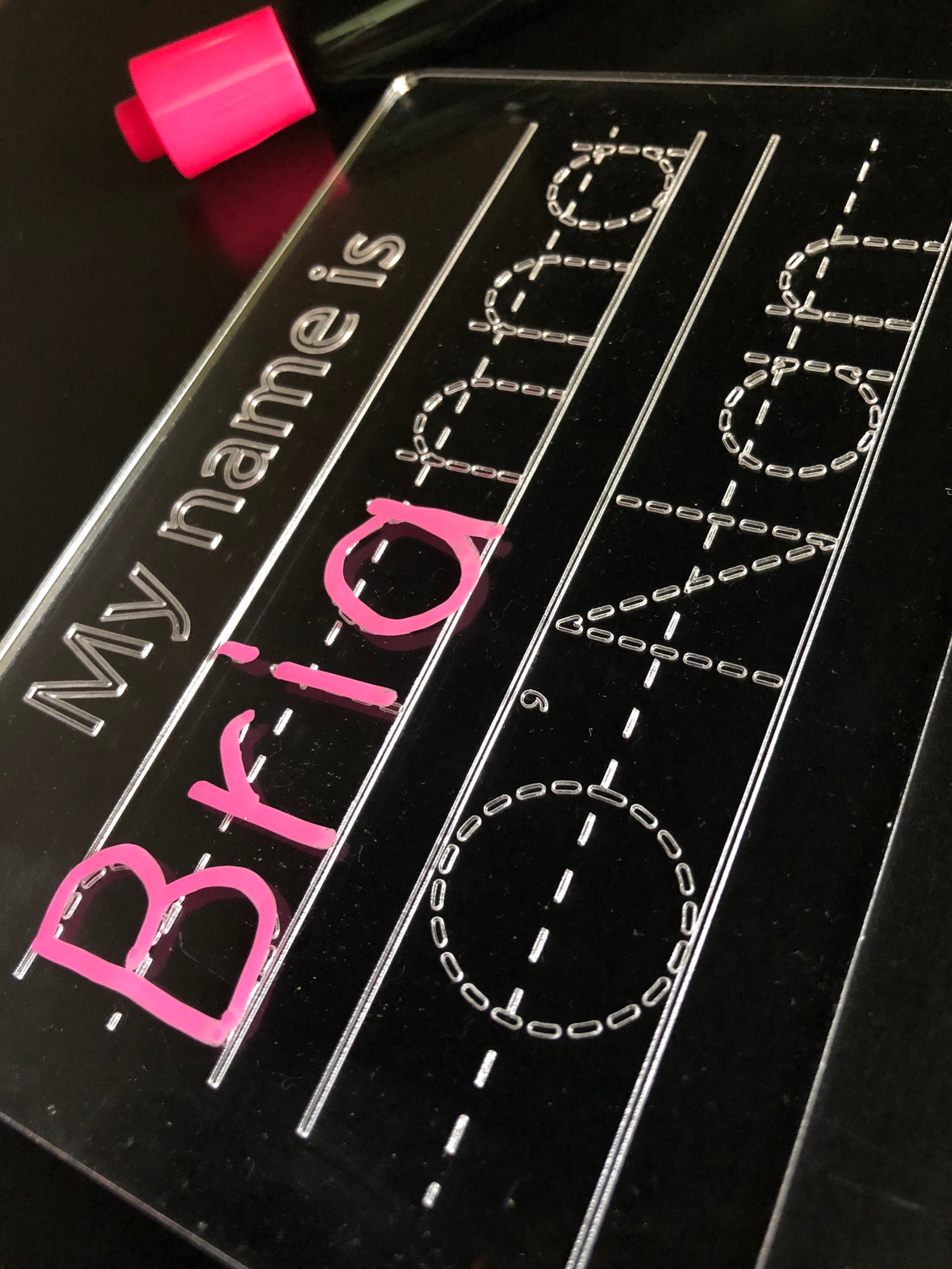 Reusable Acrylic Dry Erase Name Tracing Board Learn at Home Etsy