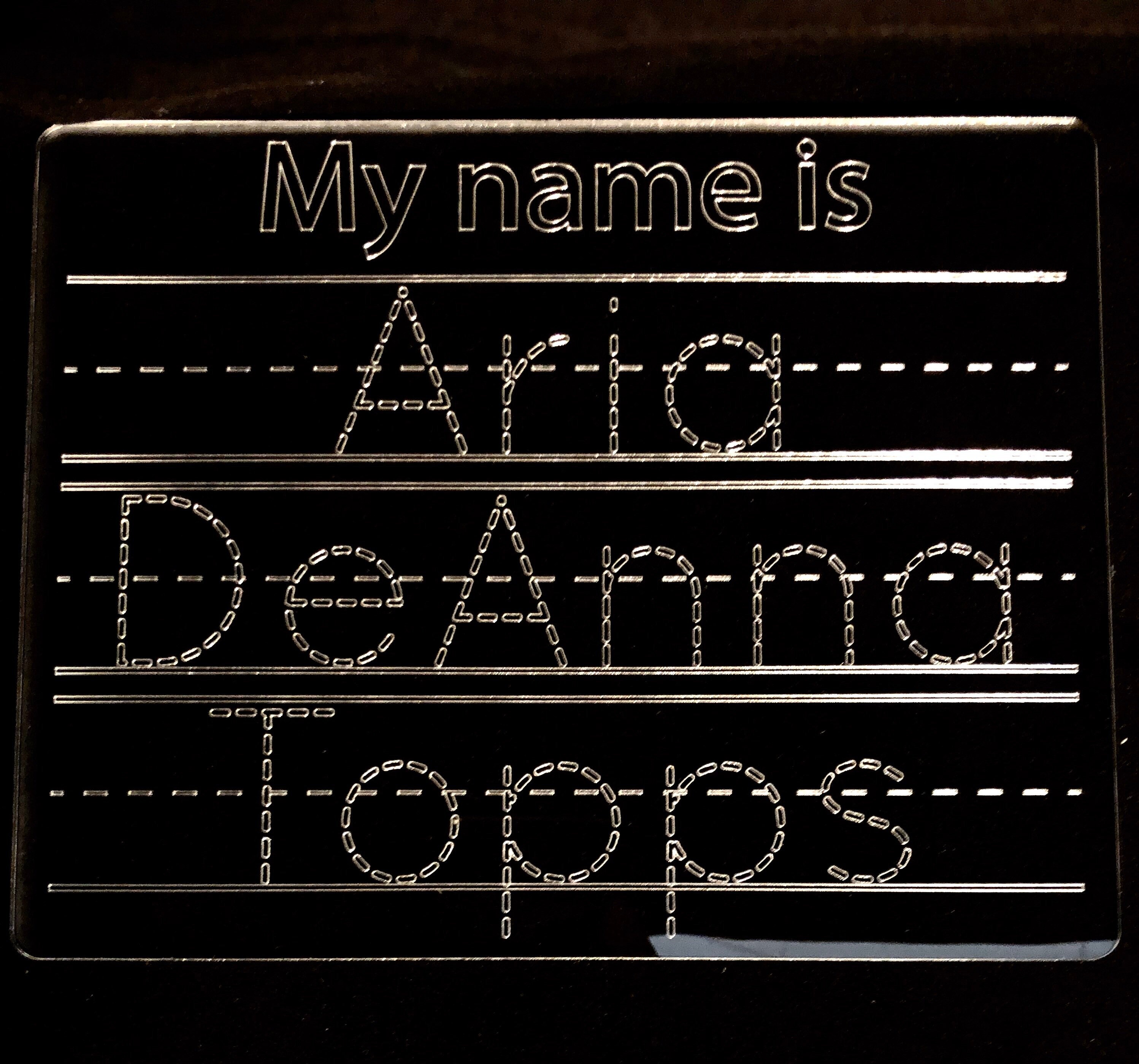 Reusable Acrylic Dry Erase Name Tracing Board Learn at Home Etsy