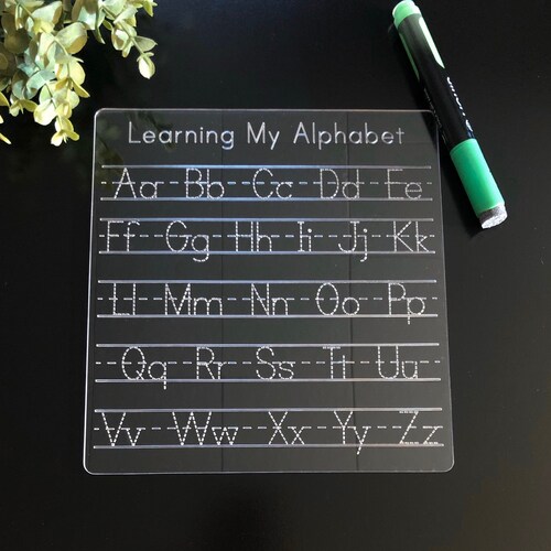 Reusable Acrylic Dry Erase Alphabet & Number Tracing Board Etsy