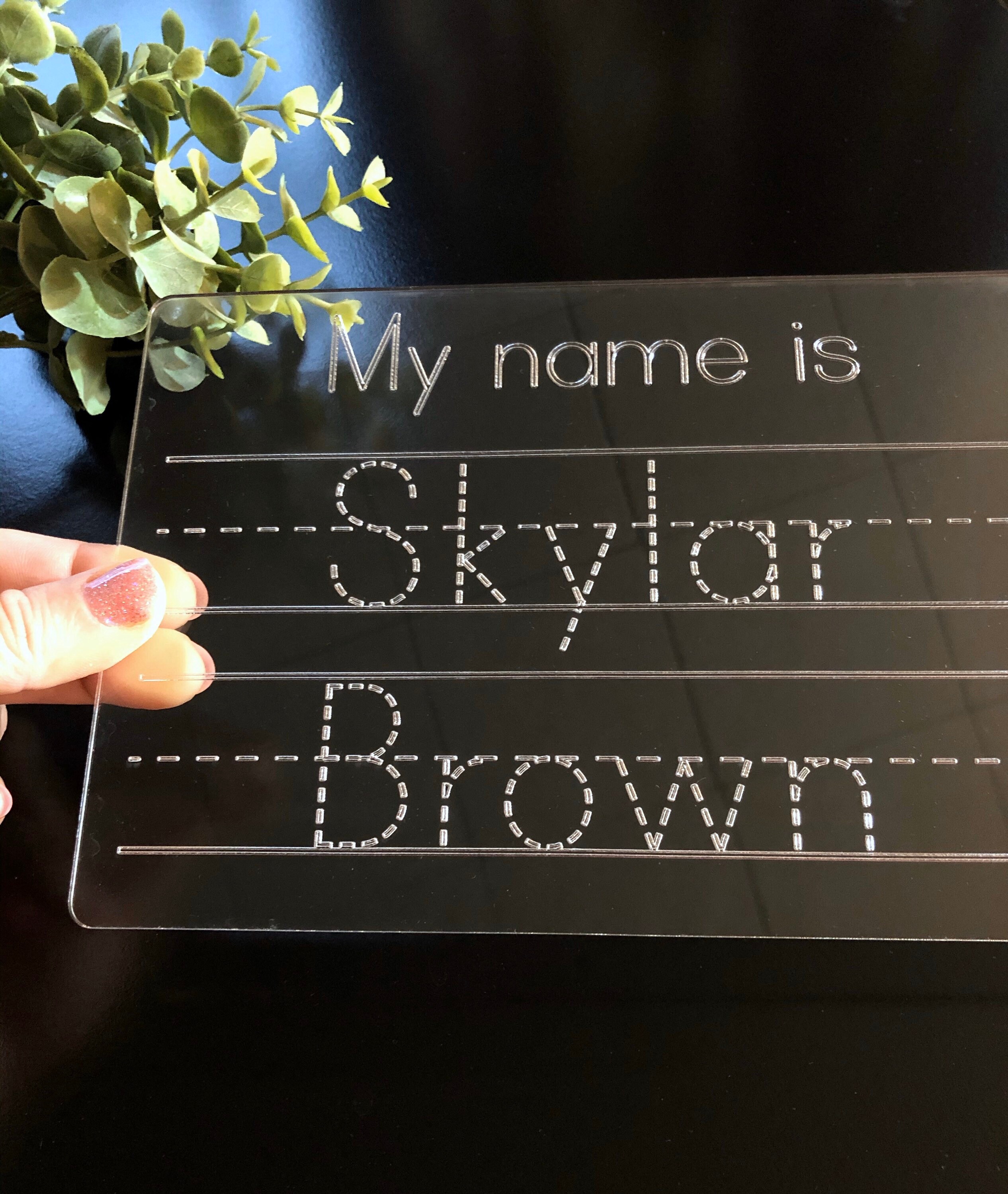 Reusable Acrylic Dry Erase Name Tracing Board Learn at Home Etsy