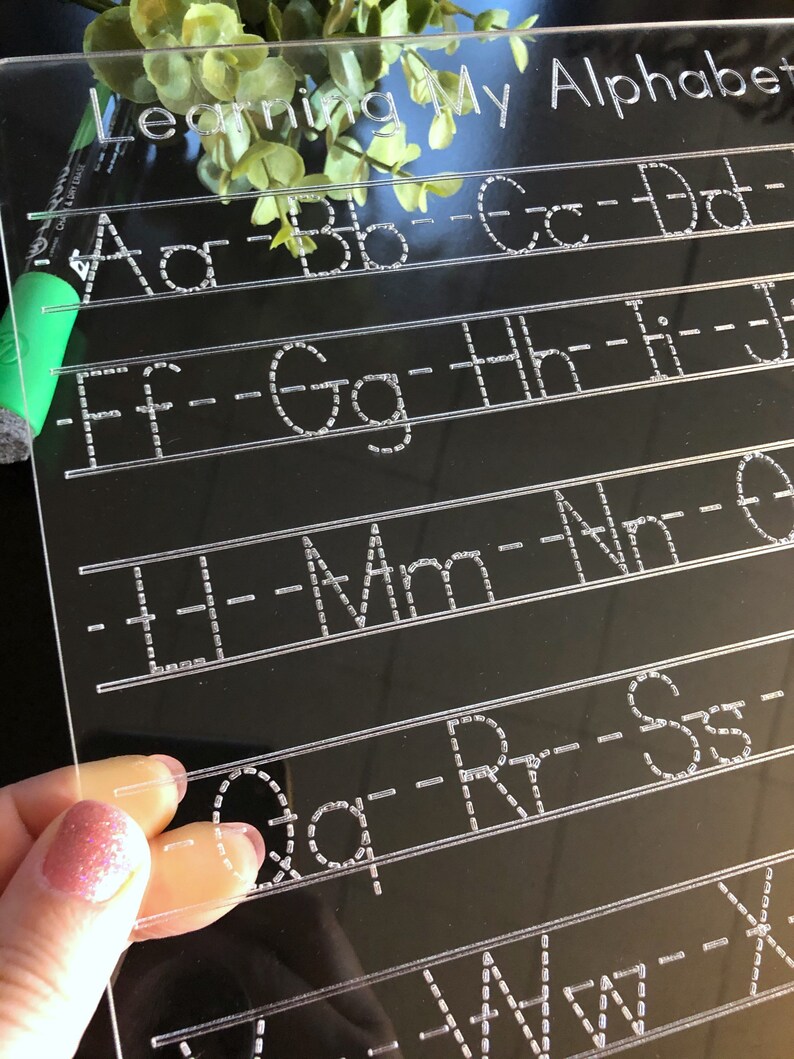 Reusable Acrylic Dry Erase Alphabet & Number Tracing Board Etsy