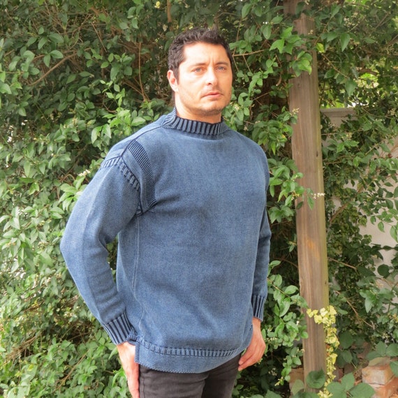 GUERNSEY SWEATER-INDIGO - Etsy