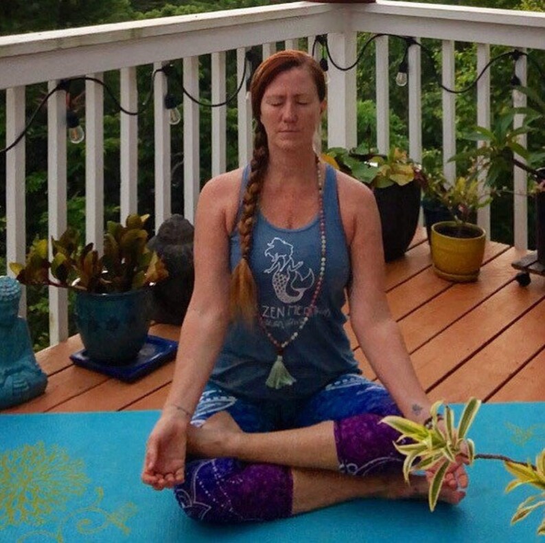 The Zen Mermaid Logo Tank Top in Denim Slub