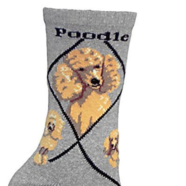 Assorted Poodle Dog Breed Lightweight Stretch Cotton Adult Socks