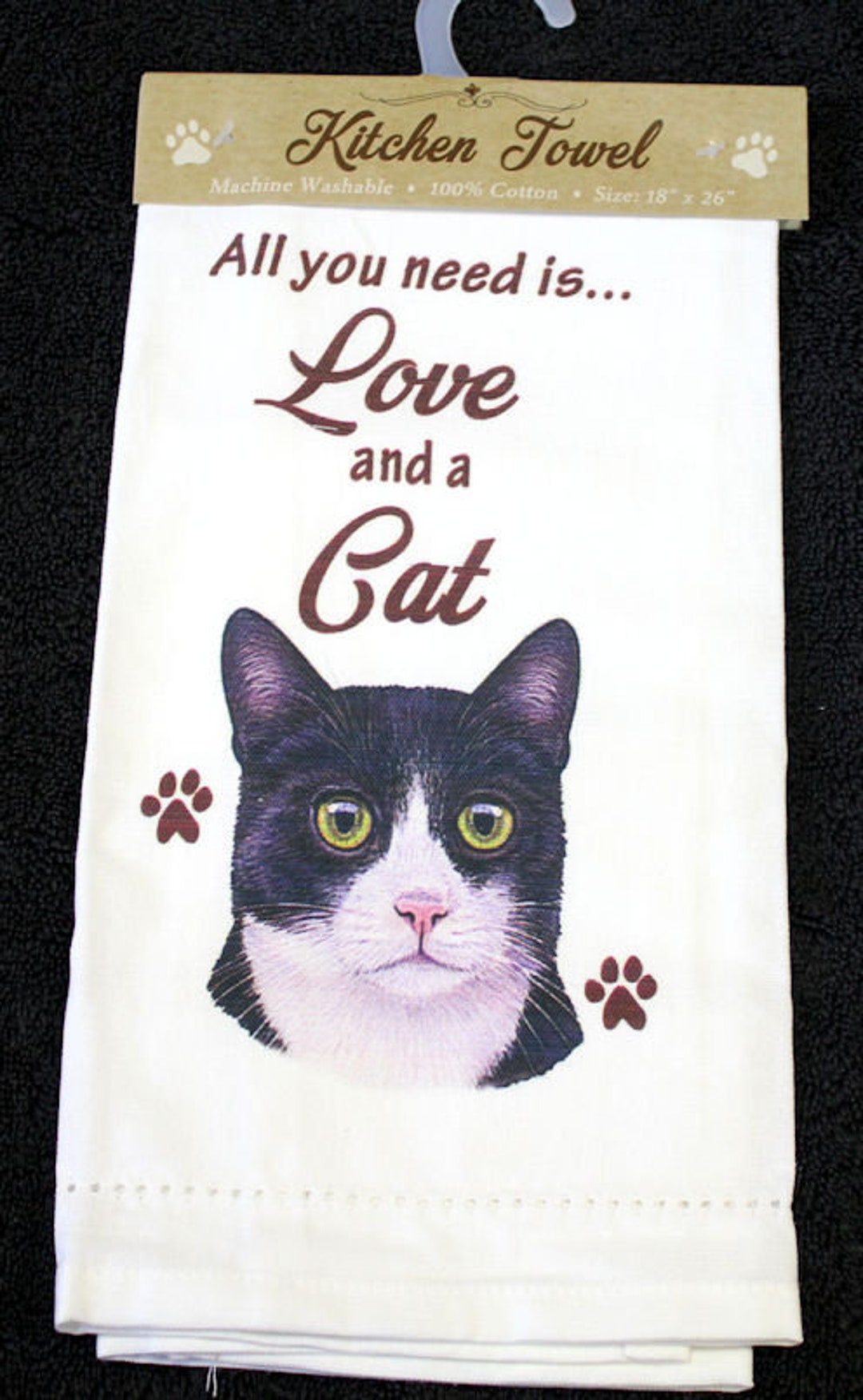 Black and White Cat Breed Cotton Kitchen Dish Towel Etsy