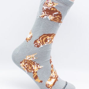 Assorted Orange Tabby Cat Dog Breed Lightweight Stretch Cotton Adult Socks