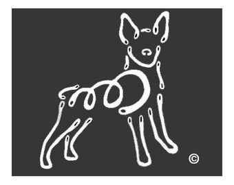 Rat Terrier K Lines Dog Car Window Decal Sticker