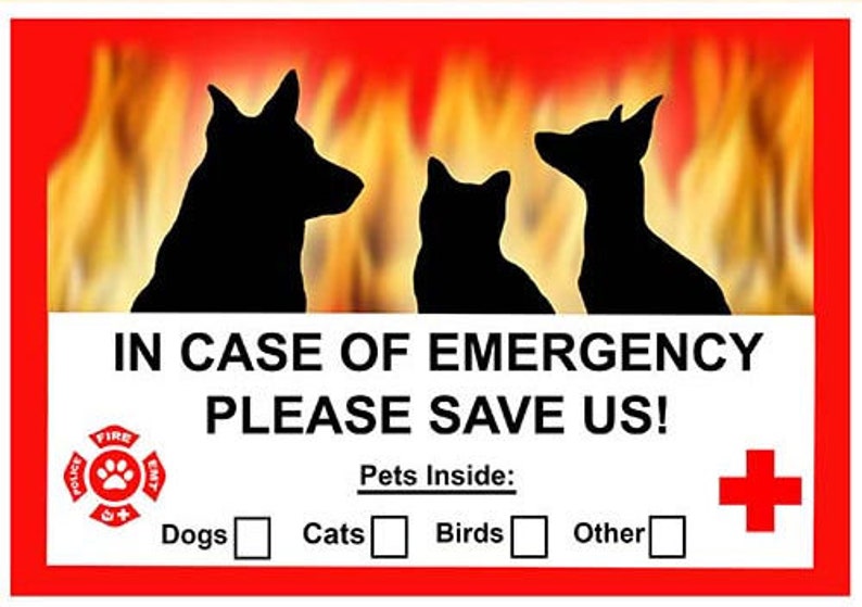 Generic Pet Savers Dog Emergency Rescue Window Cling Sticker Etsy