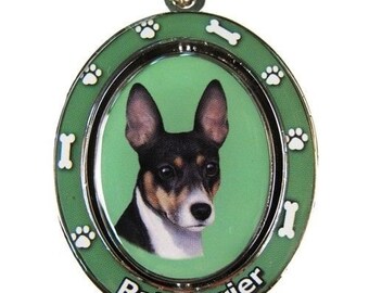 Rat Terrier Dog Spinning Key Chain Fob