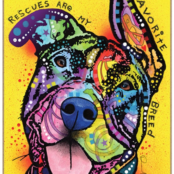 Pit Bull Rescues Are My Favorite Breed Dean Russo Wood Dog Sign