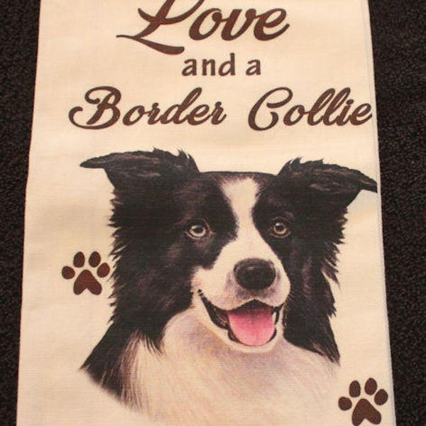 Border Collie Dog Breed Cotton Kitchen Dish Towel