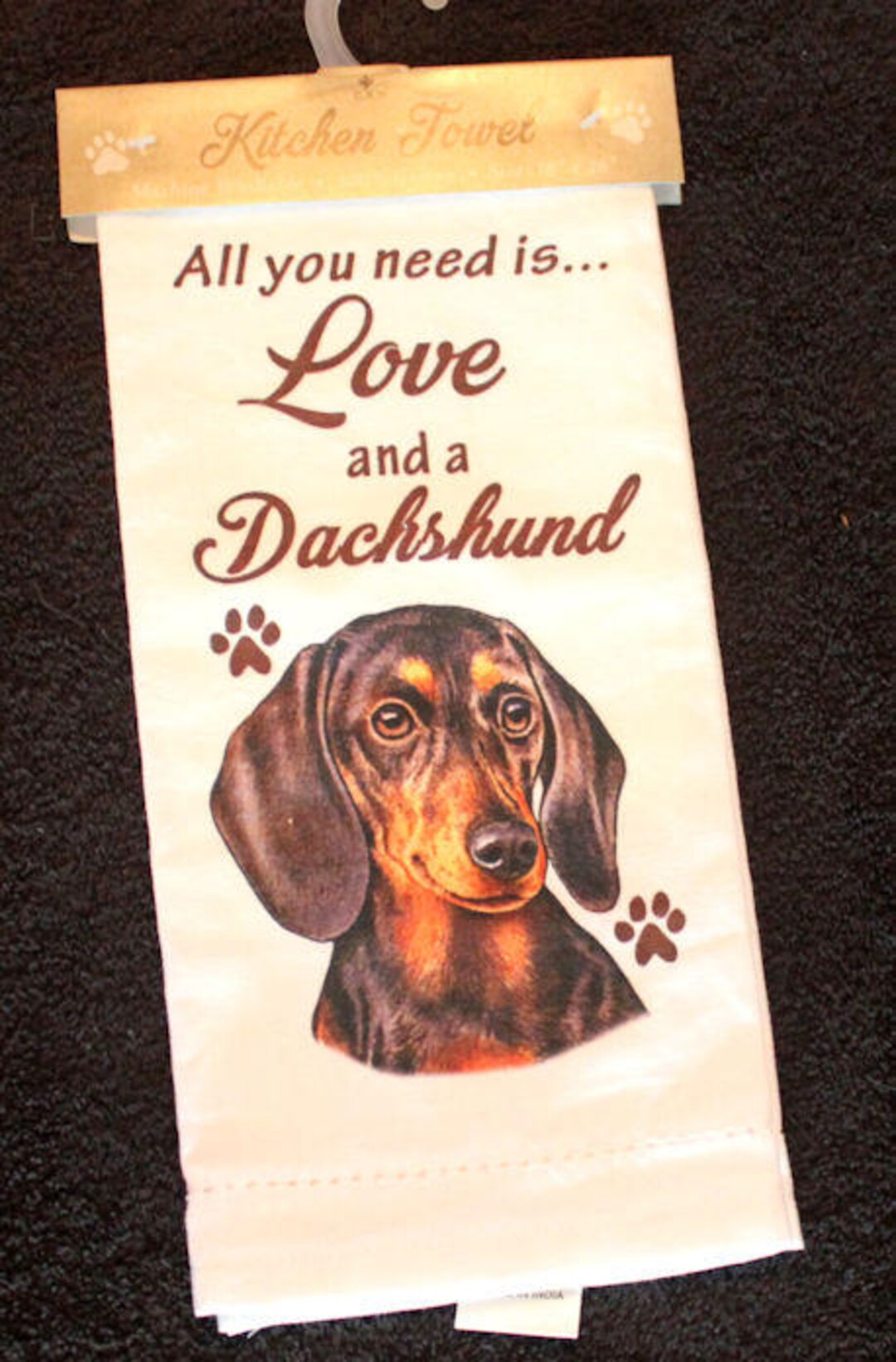 Dachshund Black Dog Breed Cotton Kitchen Dish Towel - Etsy