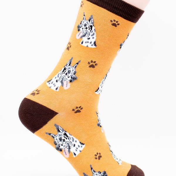 Great Dane Harlequin Dog Breed Lightweight Stretch Cotton Adult Socks