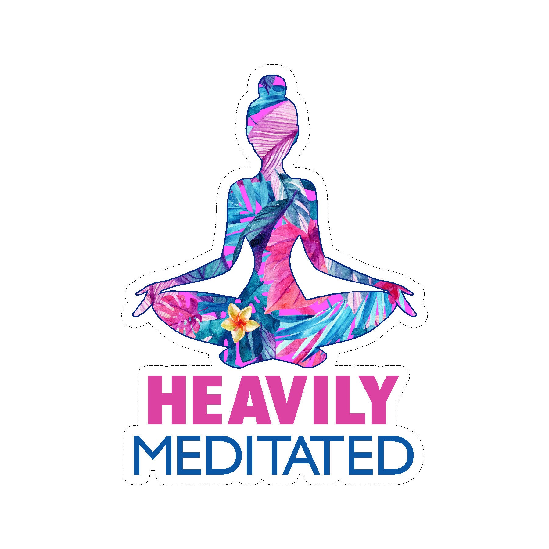 Heavily Meditated Yoga Vinyl Car Decal Sticker Etsy