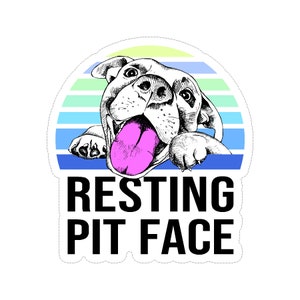 Pit Bull Resting Pit Face Vinyl Dog Car Decal Sticker