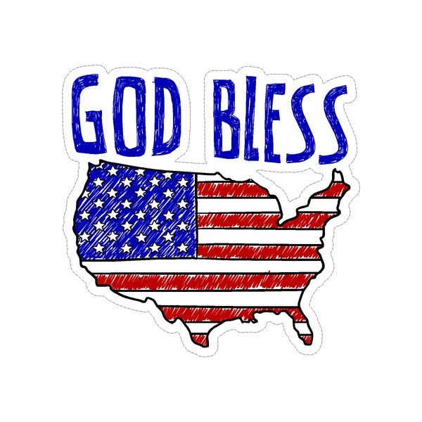 God Bless The USA American US Flag Patriotic Vinyl Car Decal Sticker