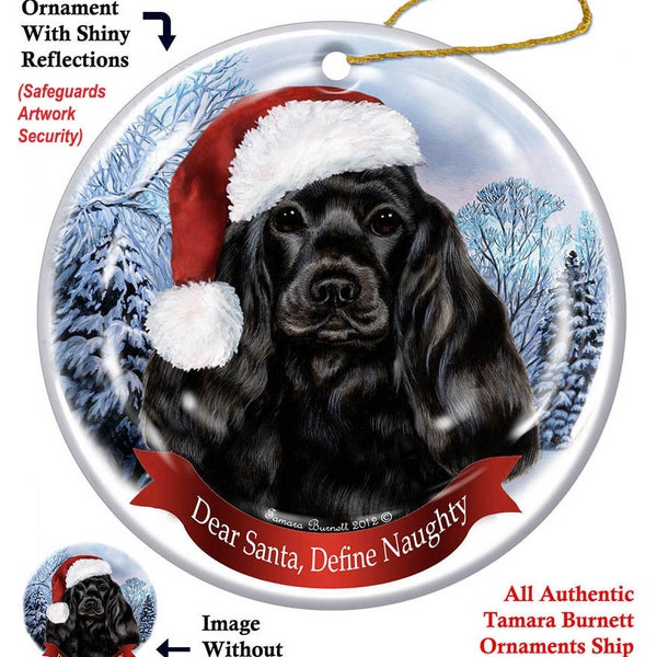 Assorted Cocker Spaniel Black Howliday Dog Porcelain Christmas Ornament