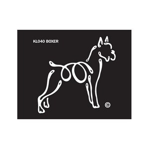 Boxer Cropped K Lines Dog Car Window Decal Sticker