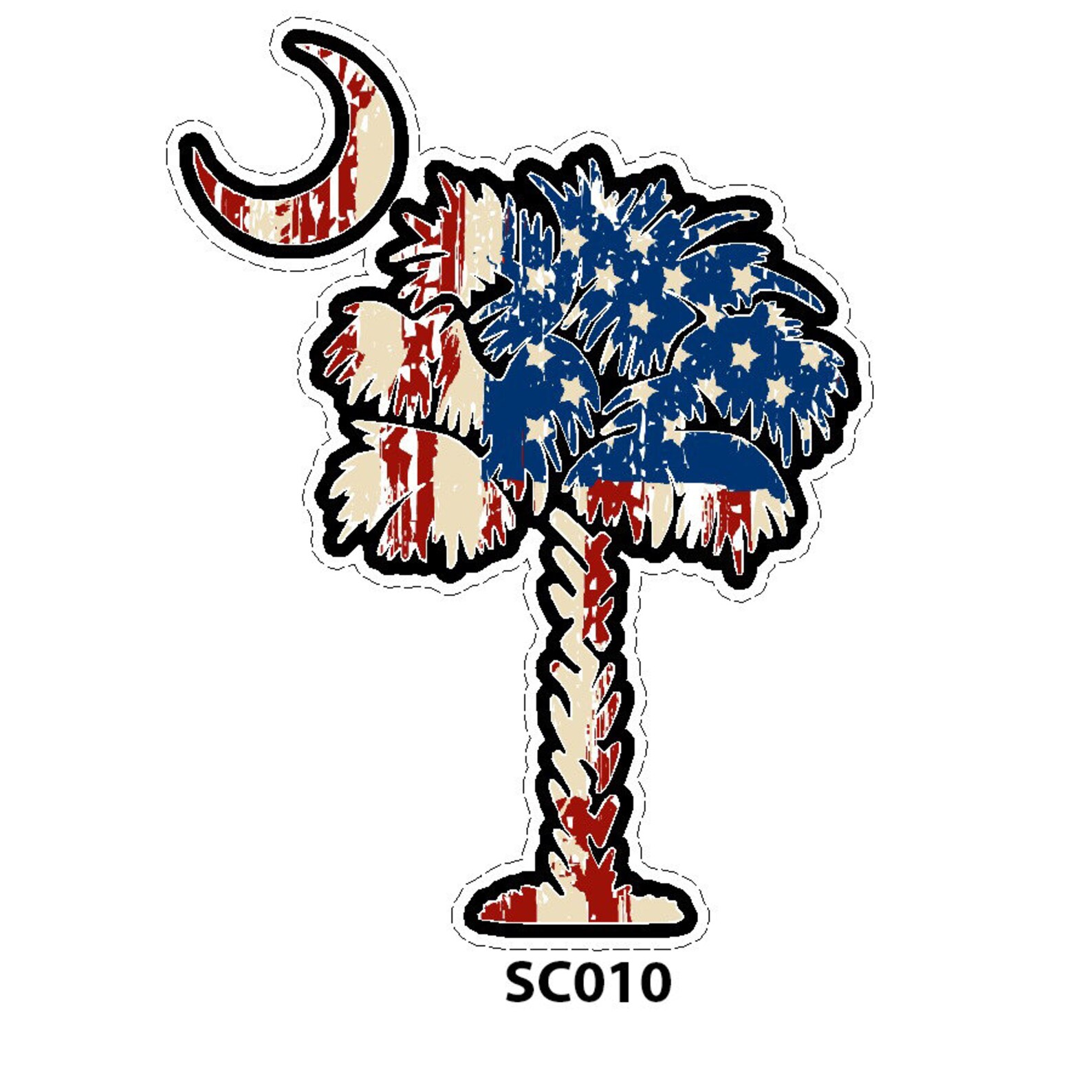Palmetto Tree Crescent South Carolina Flag Vinyl Car Decal Etsy