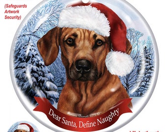 Assorted Rhodesian Ridgeback Howliday Dog Porcelain Christmas Ornament