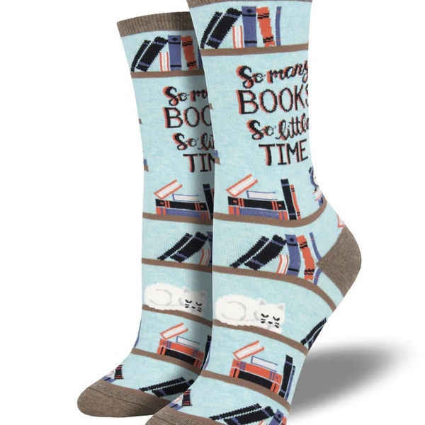 Time For A Good Book Stretch Cotton Adult Socks