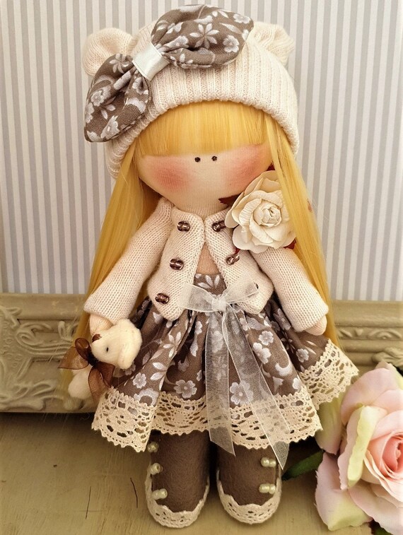 Rag doll handmade Mothers day gift Tilda doll Ooak doll 8 inch SARAH tall Rag doll handmade Mothers day gift Tilda doll Ooak doll 8 inch SARAH tall