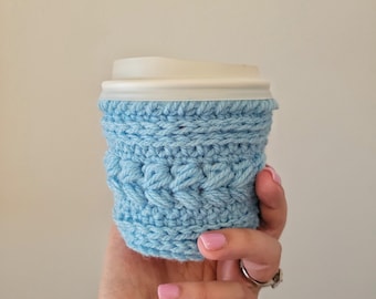 Handmade Crochet Coffee Cozy - Acrylic Winter Warmer Sleeve