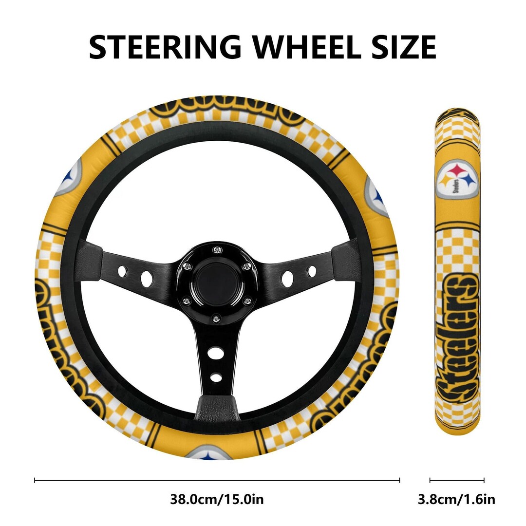 Pittsburgh Steelers Themed Custom Steering Wheel Cover for a Etsy